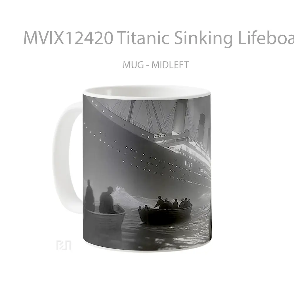Mug Titanic Sinking Lifeboats Cinematic Hadiah Lucu dan Menarik - All-side / Desain