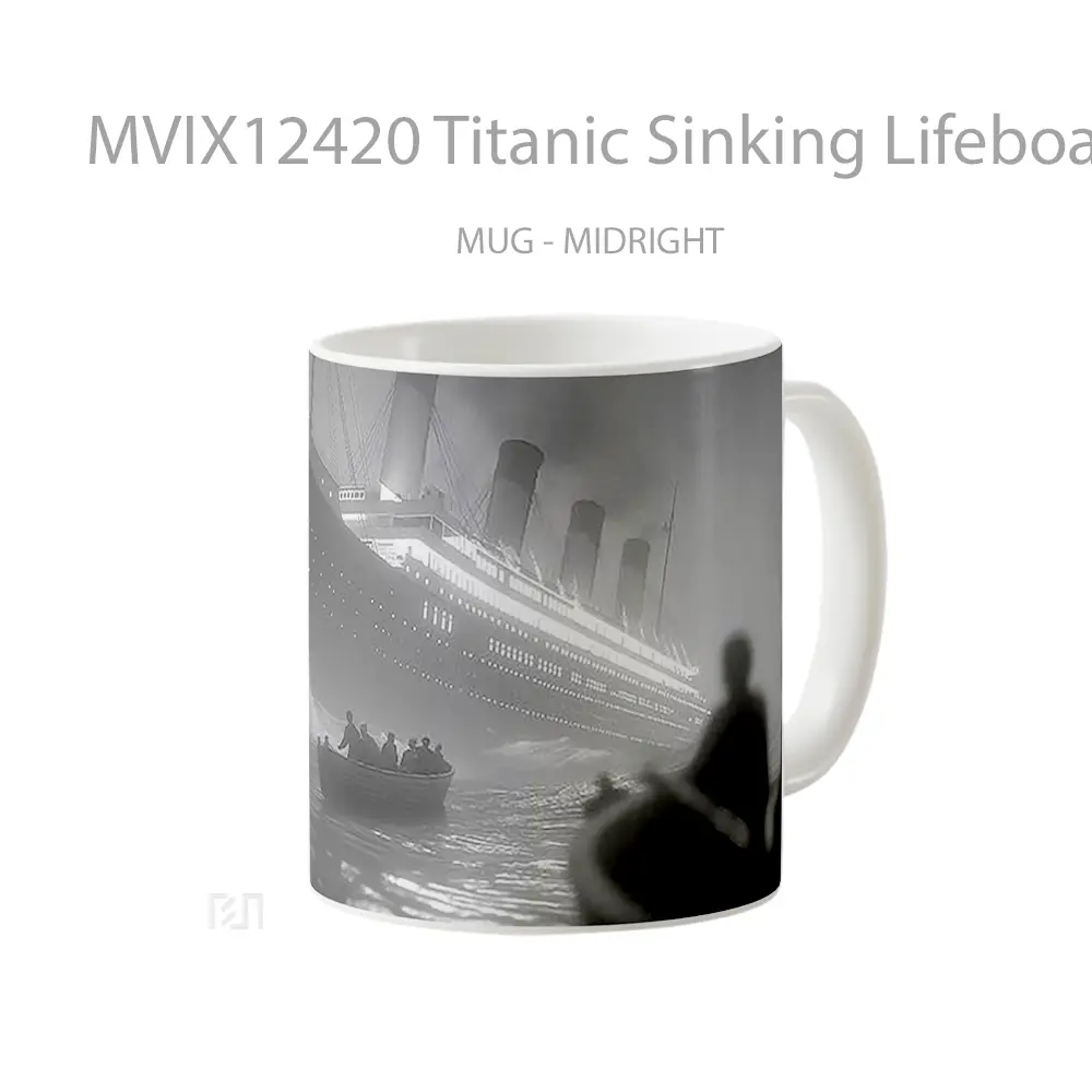 Mug Titanic Sinking Lifeboats Cinematic Hadiah Lucu dan Menarik - All-side / Desain