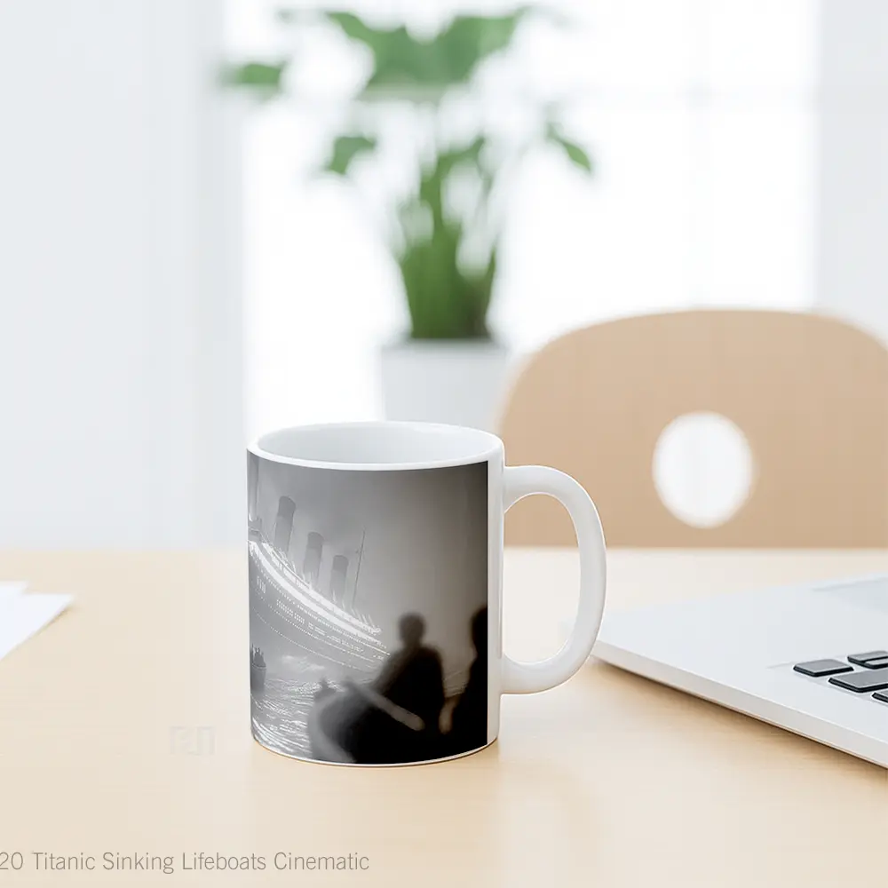 Mug Titanic Sinking Lifeboats Cinematic Hadiah Lucu dan Menarik - All-side / Desain