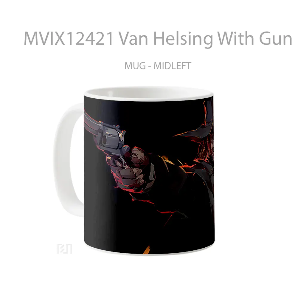 Mug Van Helsing With Gun Black Hadiah Lucu dan Menarik - All-side / Desain