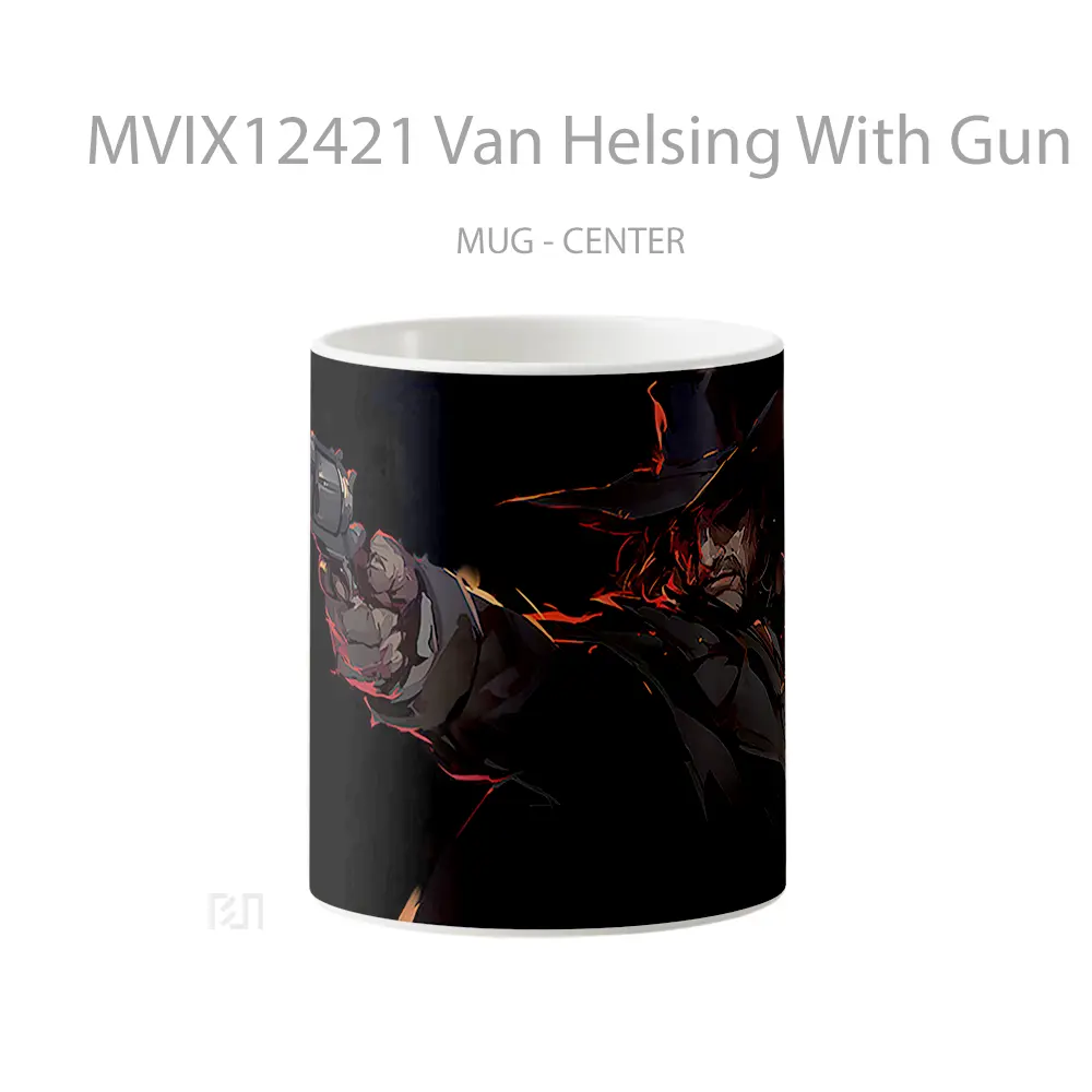 Mug Van Helsing With Gun Black Hadiah Lucu dan Menarik