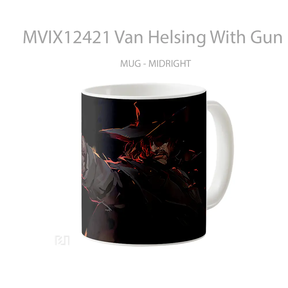 Mug Van Helsing With Gun Black Hadiah Lucu dan Menarik - All-side / Desain