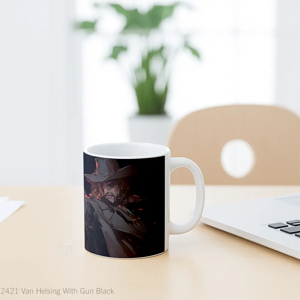 Mug Van Helsing With Gun Black Hadiah Lucu dan Menarik - All-side / Desain