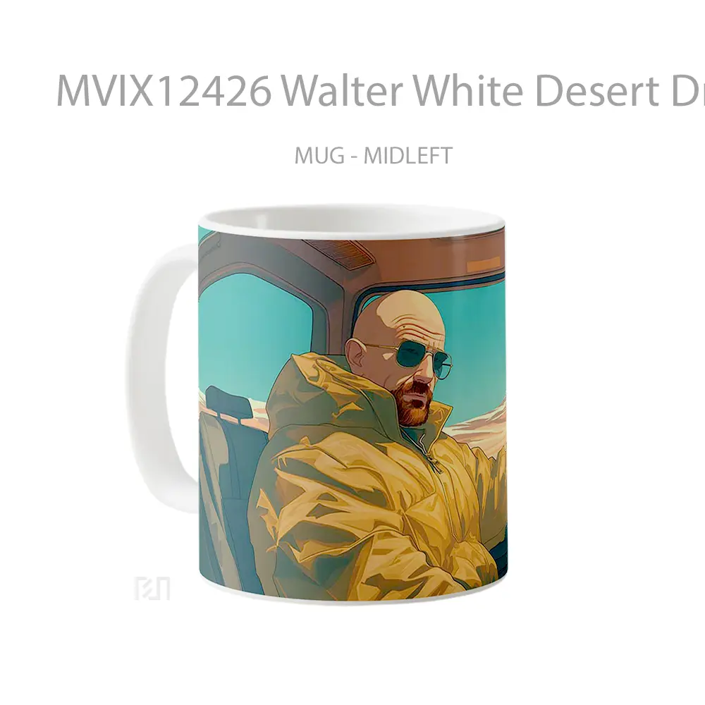Mug Walter White Desert Drive Hadiah Lucu dan Menarik - All-side / Desain