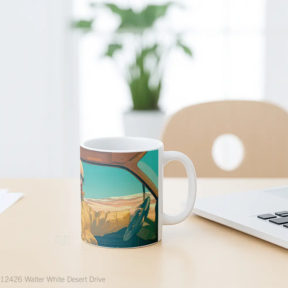 Mug Walter White Desert Drive Hadiah Lucu dan Menarik - All-side / Desain