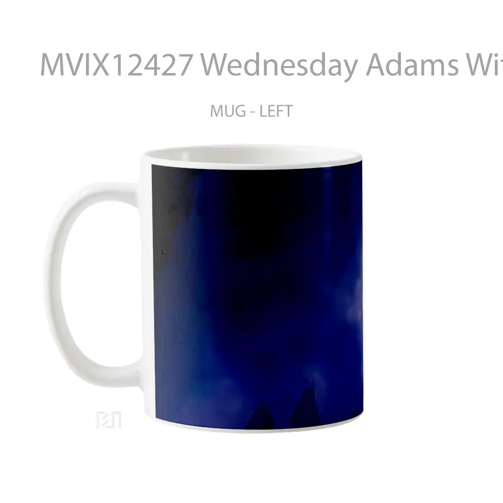 Mug Wednesday Adams With Umbrella Purple Gelas Keramik Desain Unik - All-side / Desain