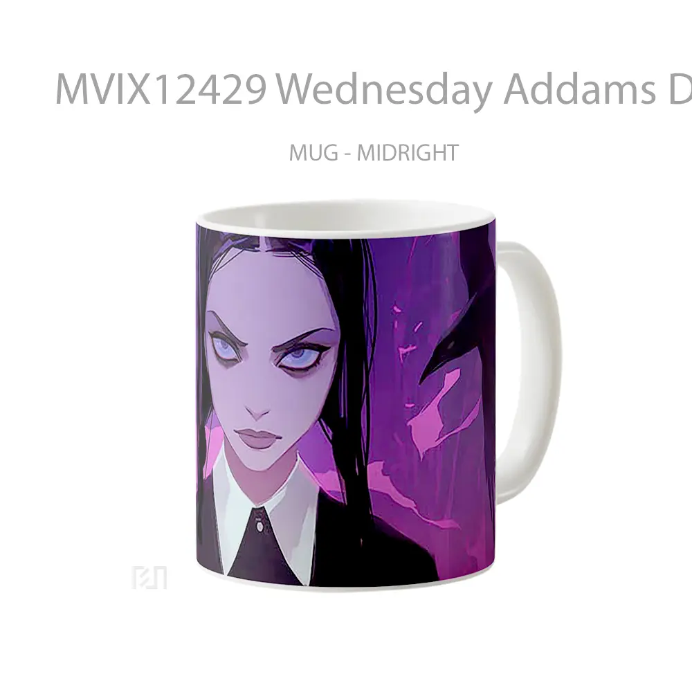 Mug Wednesday Addams Dark Elegance Hadiah Lucu dan Menarik - All-side / Desain