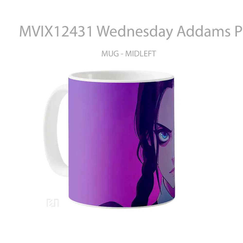Mug Wednesday Addams Pink Purple Glare Hadiah Lucu dan Menarik - All-side / Desain