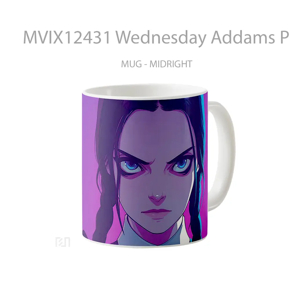 Mug Wednesday Addams Pink Purple Glare Hadiah Lucu dan Menarik - All-side / Desain