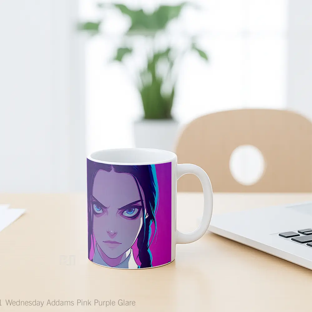 Mug Wednesday Addams Pink Purple Glare Hadiah Lucu dan Menarik - All-side / Desain