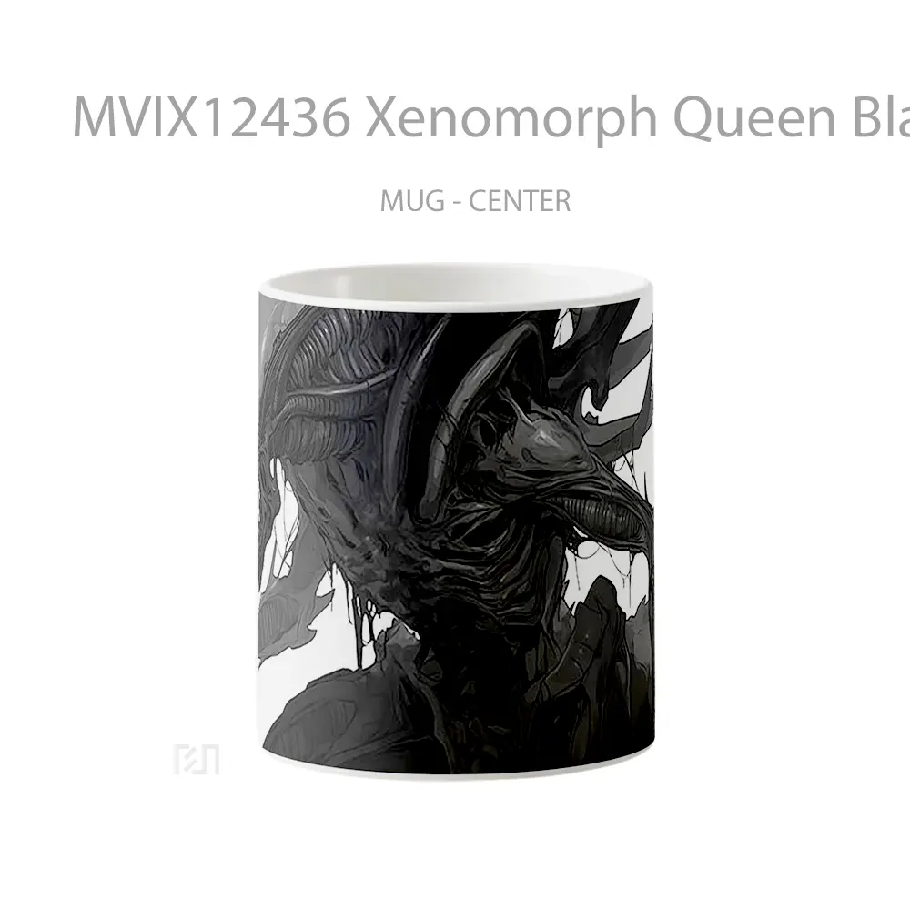 Mug Xenomorph Queen Black And White Alien Koleksi Mug Limited Edition