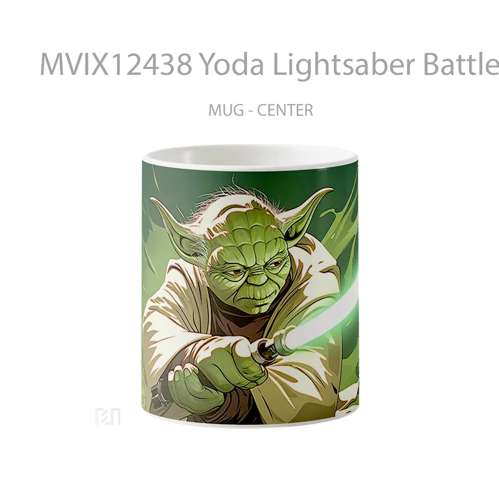 Mug Yoda Lightsaber Battle Pc Gelas Keramik Desain Unik
