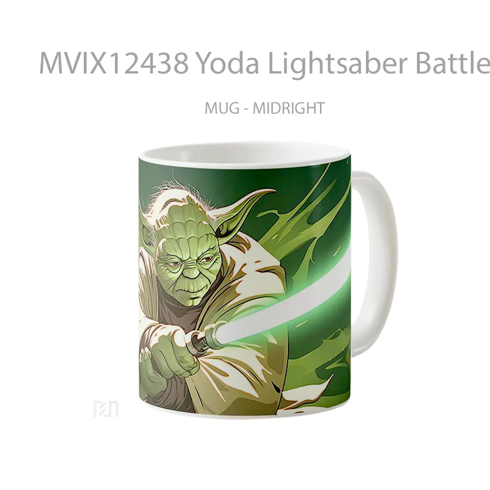 Mug Yoda Lightsaber Battle Pc Gelas Keramik Desain Unik - All-side / Desain