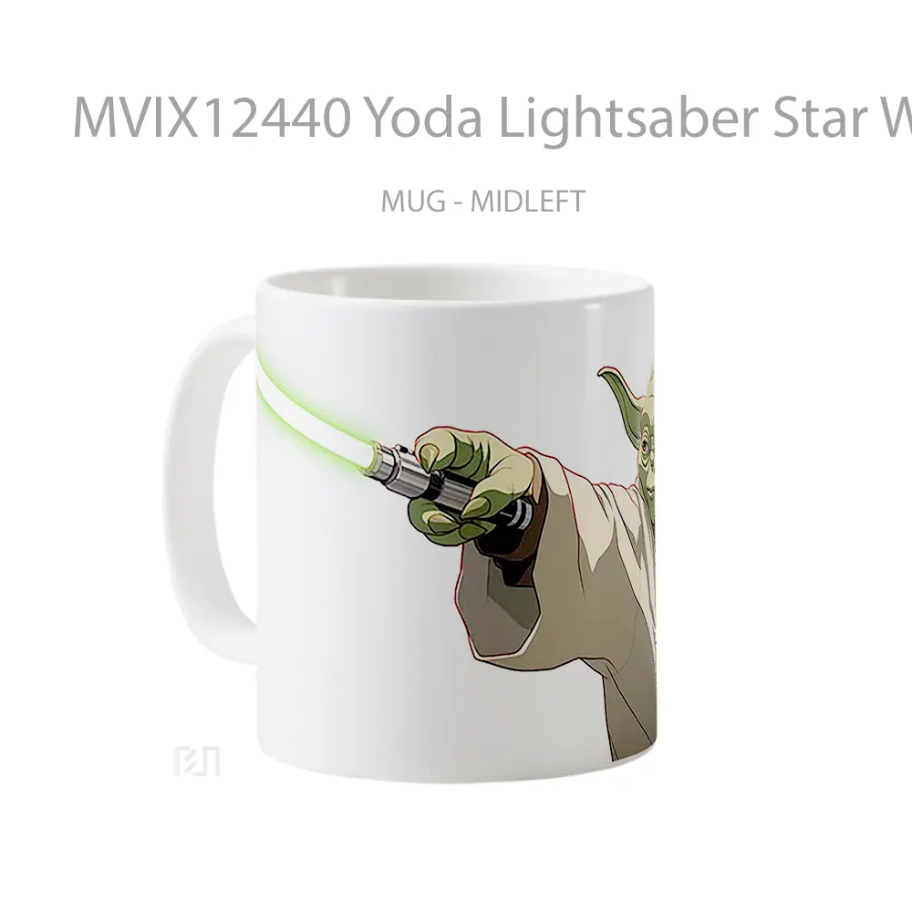 Mug Yoda Lightsaber Star Wars Hadiah Lucu dan Menarik - All-side / Desain
