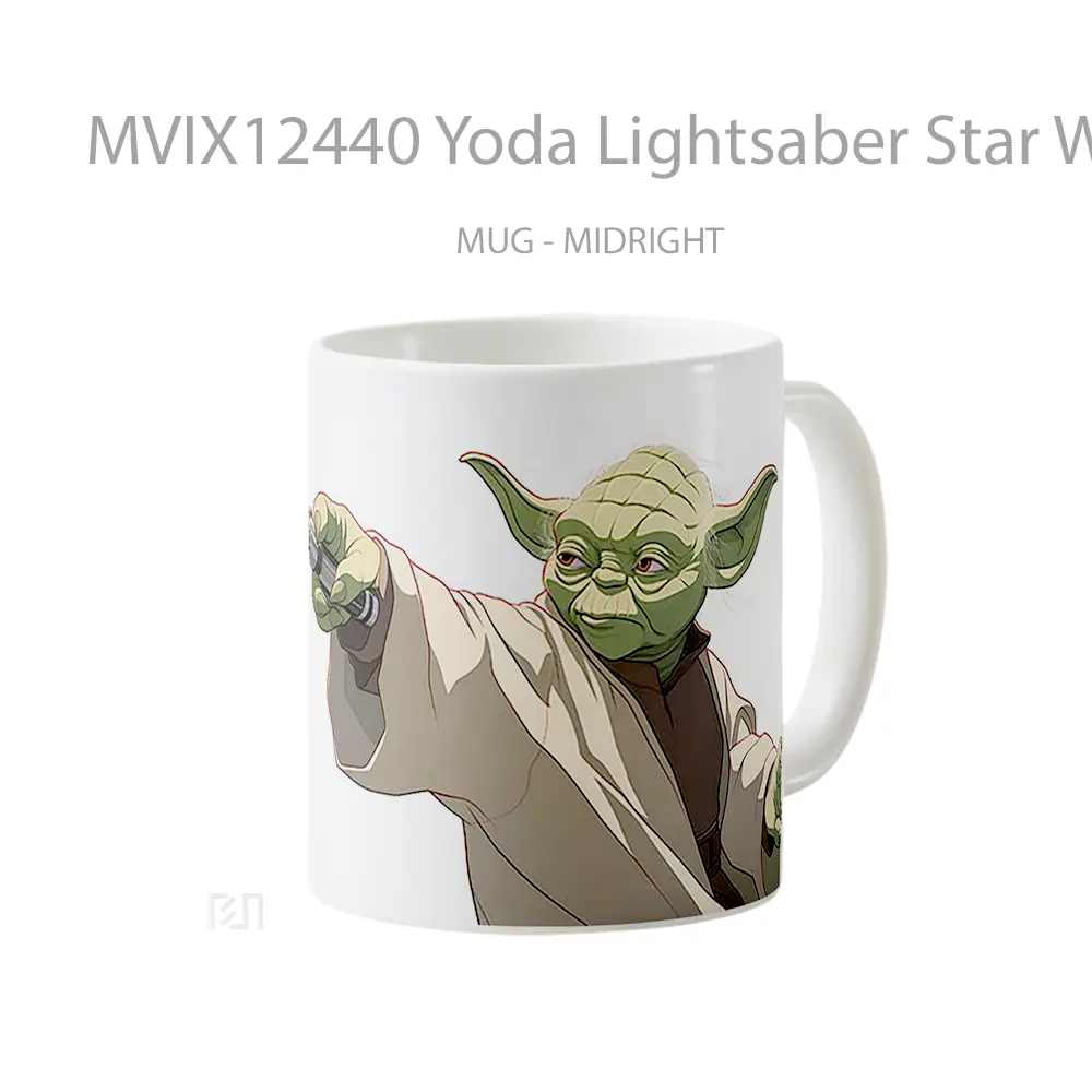 Mug Yoda Lightsaber Star Wars Hadiah Lucu dan Menarik - All-side / Desain