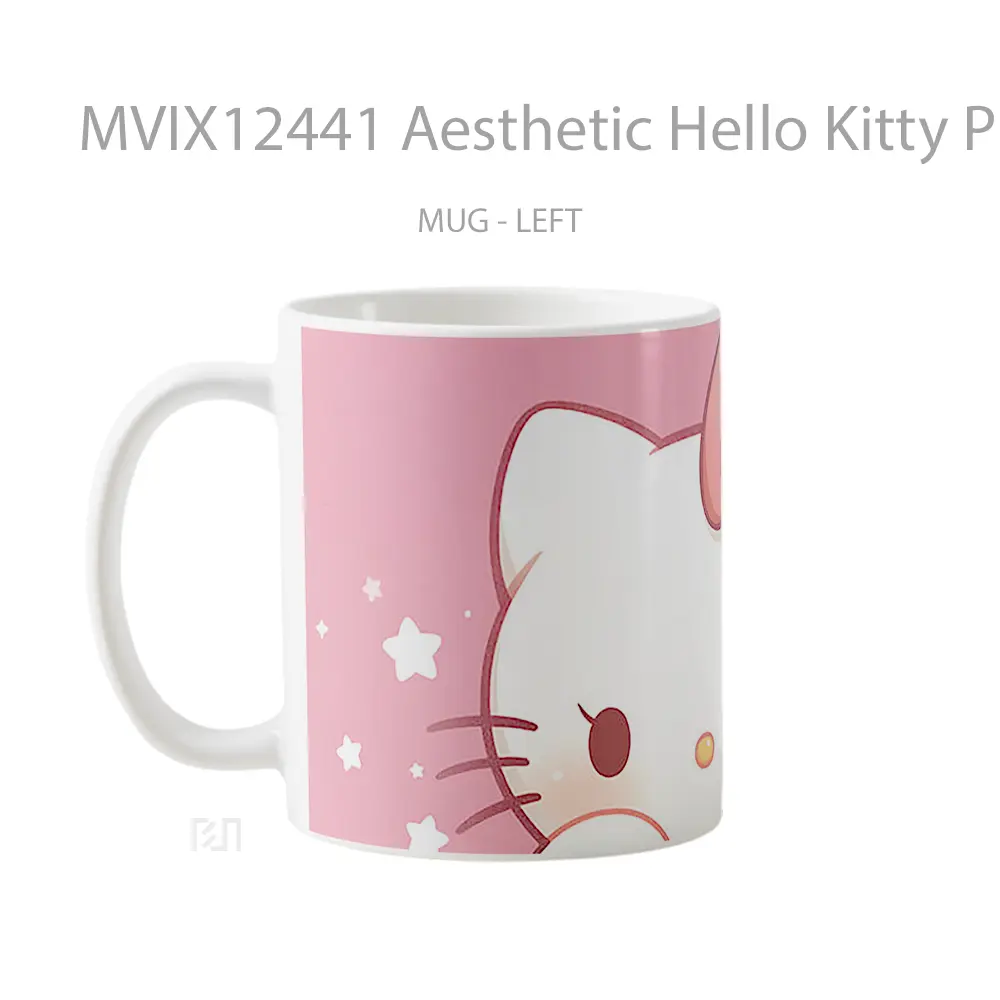 Mug Aesthetic Hello Kitty Pink Koleksi Mug Limited Edition - All-side / Desain