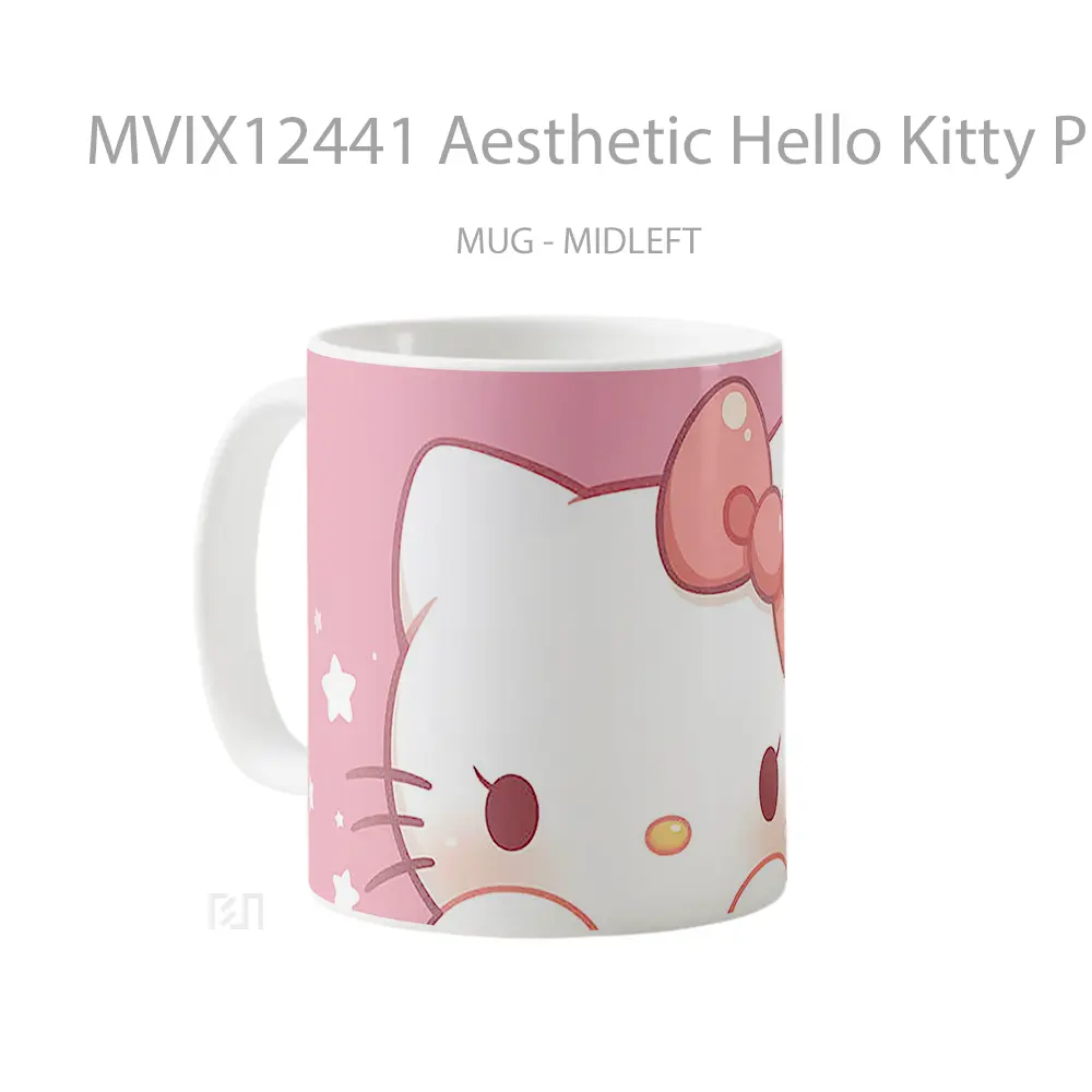 Mug Aesthetic Hello Kitty Pink Koleksi Mug Limited Edition - All-side / Desain