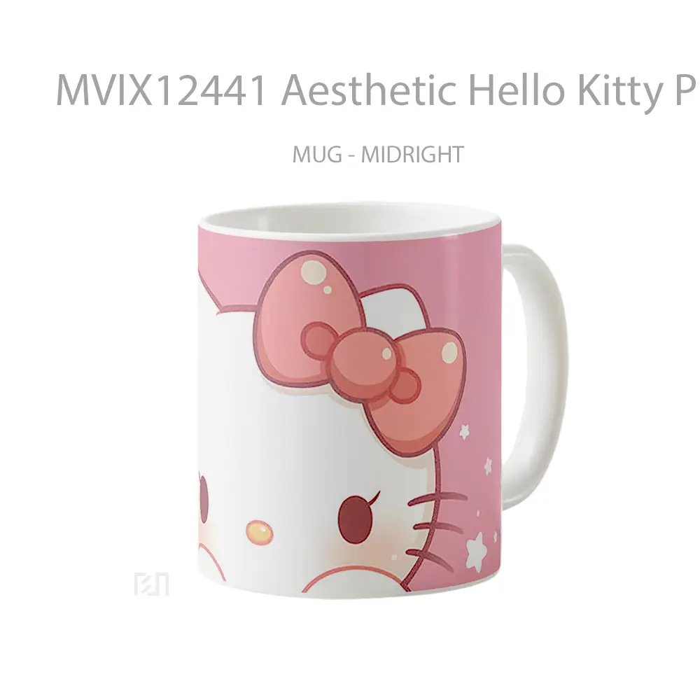 Mug Aesthetic Hello Kitty Pink Koleksi Mug Limited Edition - All-side / Desain