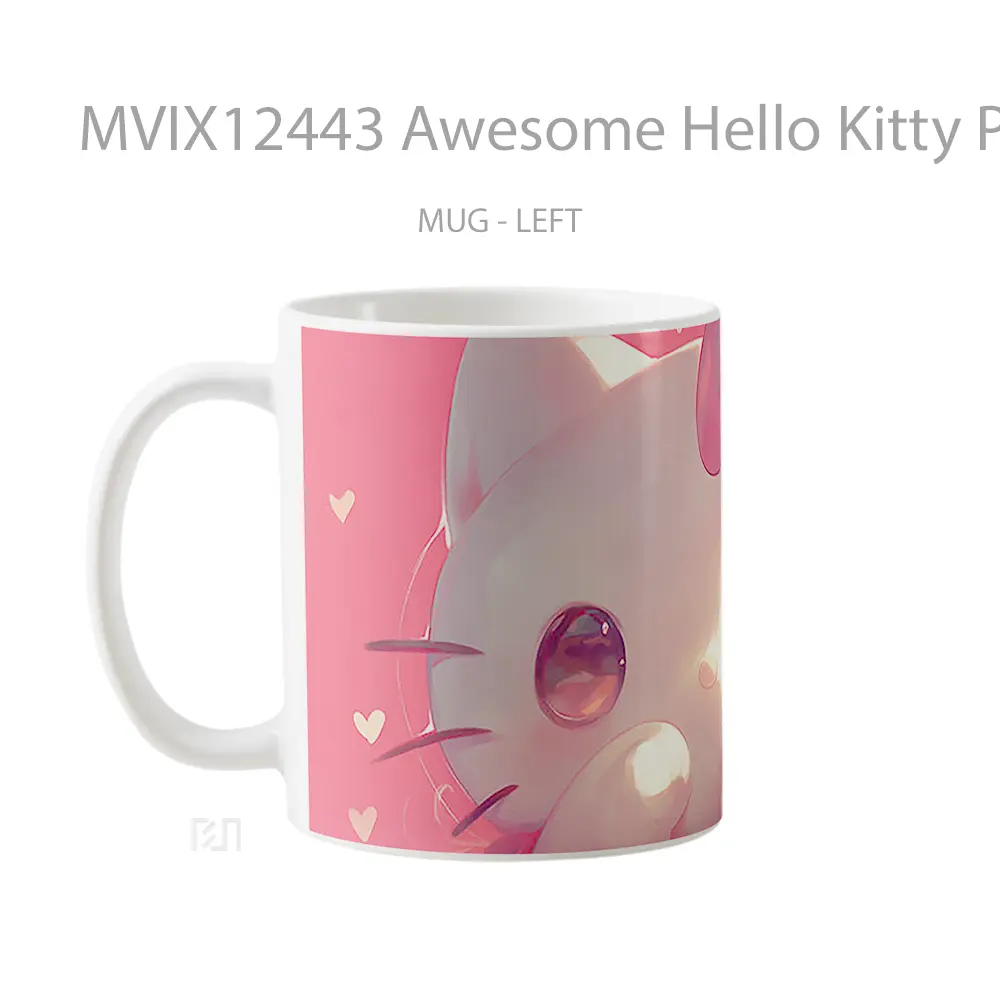 Mug Awesome Hello Kitty Pink Gelas Keramik Desain Unik - All-side / Desain