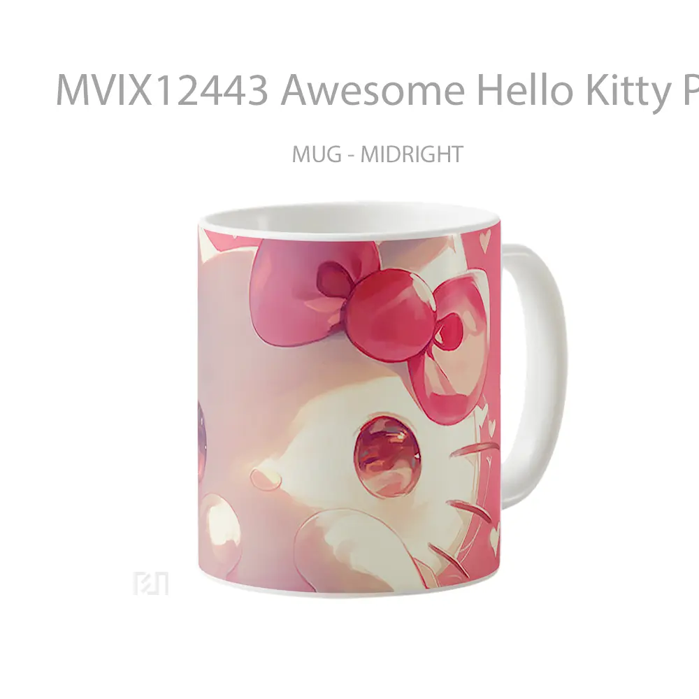 Mug Awesome Hello Kitty Pink Gelas Keramik Desain Unik - All-side / Desain