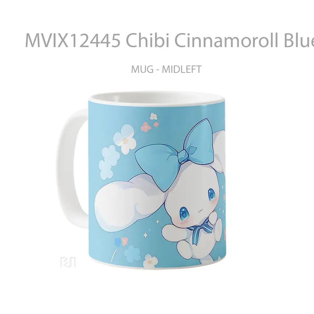 Mug Chibi Cinnamoroll Blue Background Koleksi Mug Limited Edition - All-side / Desain