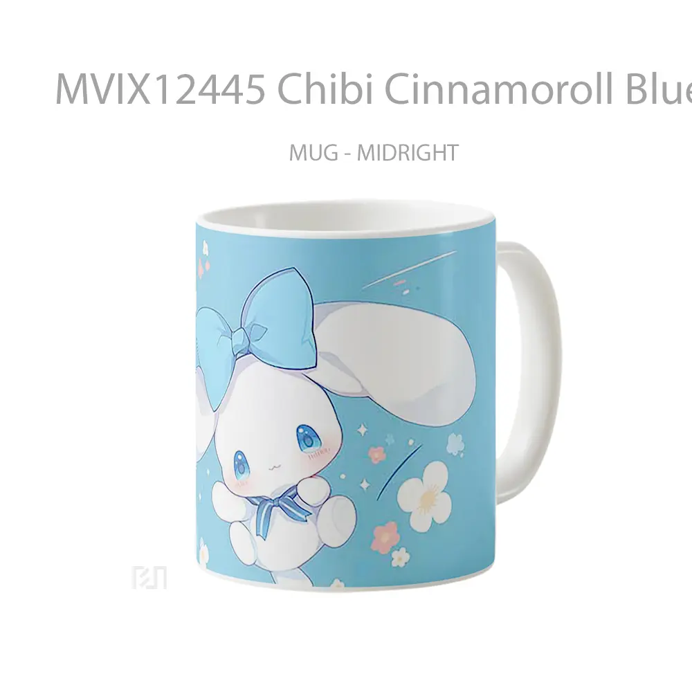 Mug Chibi Cinnamoroll Blue Background Koleksi Mug Limited Edition - All-side / Desain