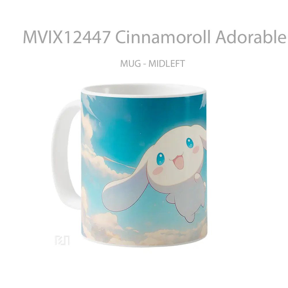 Mug Cinnamoroll Adorable Clouds Blue Sky Gelas Keramik Desain Unik - All-side / Desain