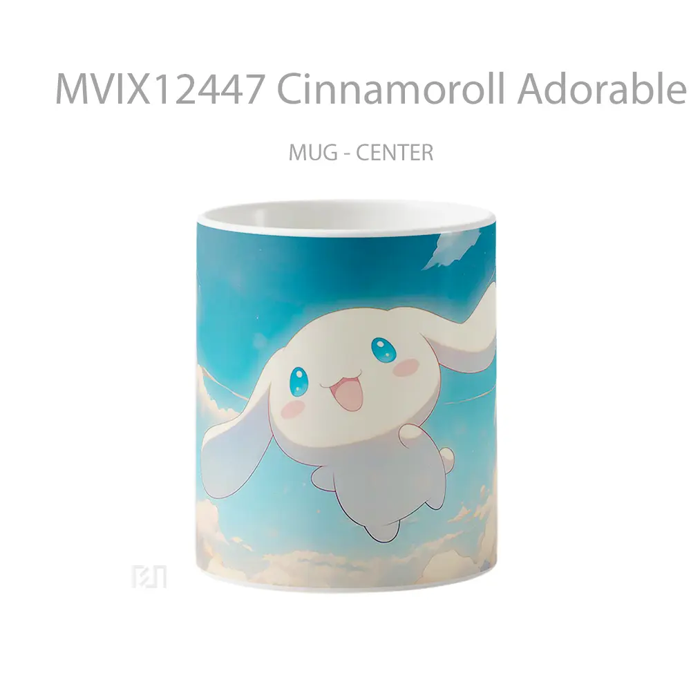 Mug Cinnamoroll Adorable Clouds Blue Sky Gelas Keramik Desain Unik