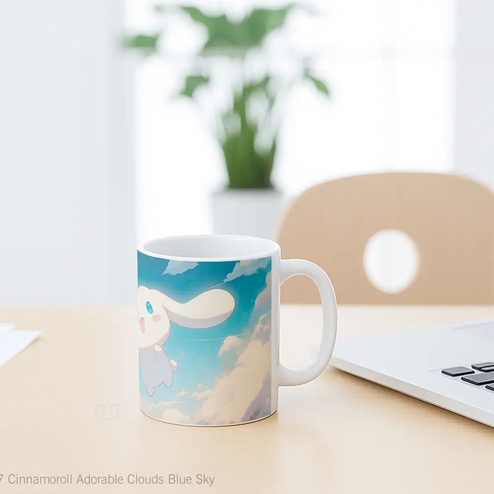Mug Cinnamoroll Adorable Clouds Blue Sky Gelas Keramik Desain Unik - All-side / Desain