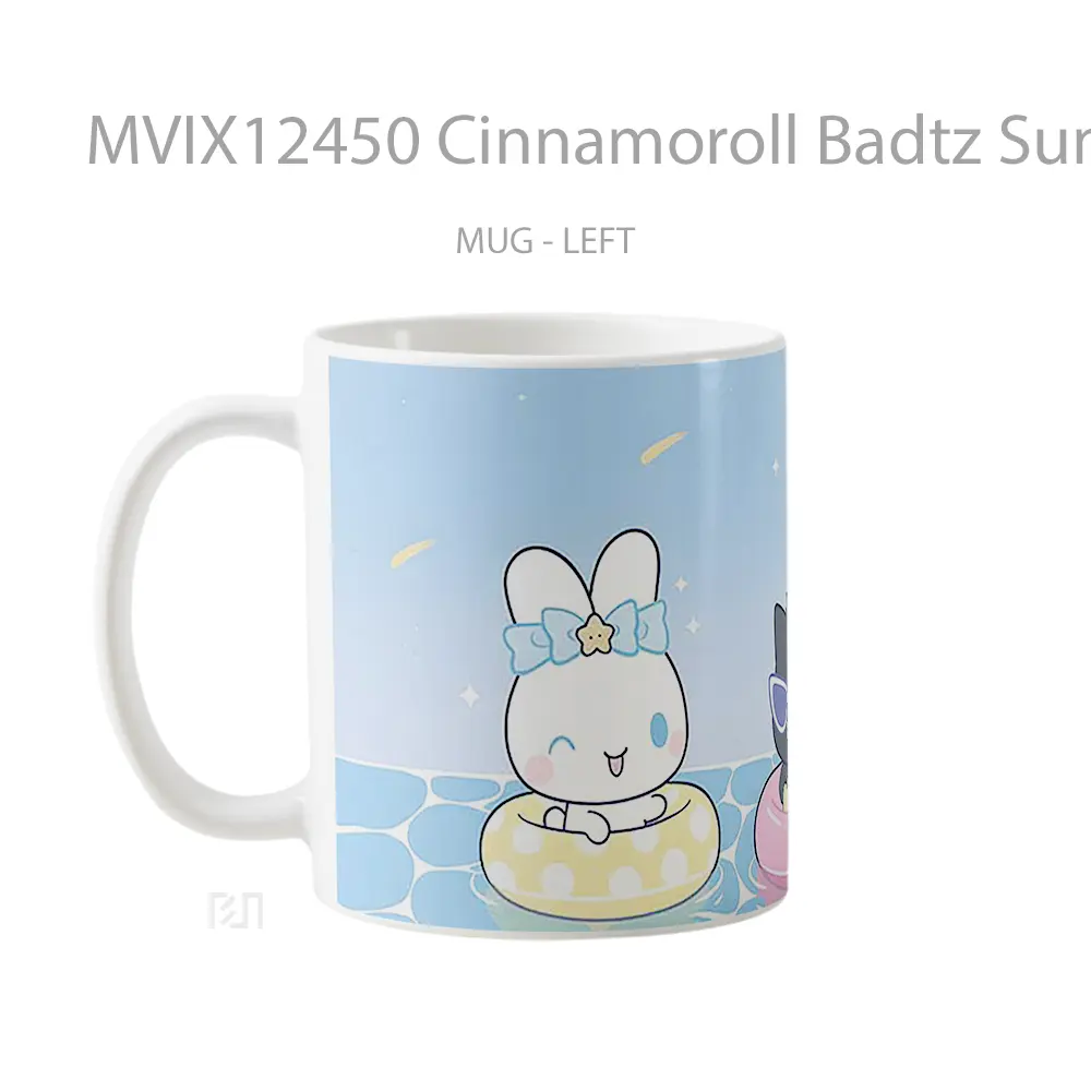 Mug Cinnamoroll Badtz Summer Pool Sanrio Hadiah Lucu dan Menarik - All-side / Desain