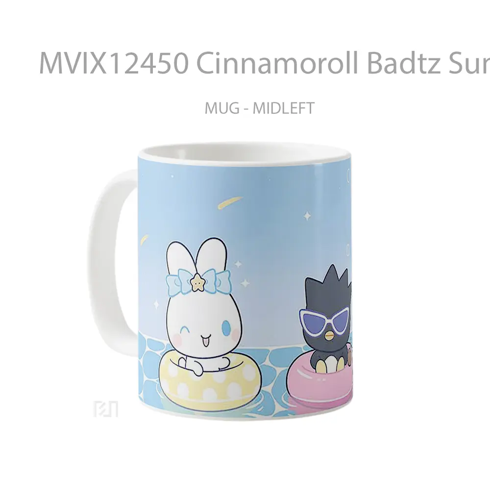 Mug Cinnamoroll Badtz Summer Pool Sanrio Hadiah Lucu dan Menarik - All-side / Desain