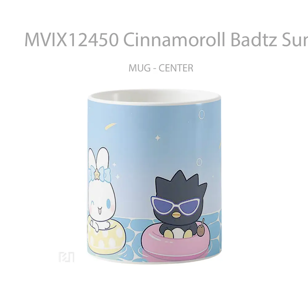 Mug Cinnamoroll Badtz Summer Pool Sanrio Hadiah Lucu dan Menarik