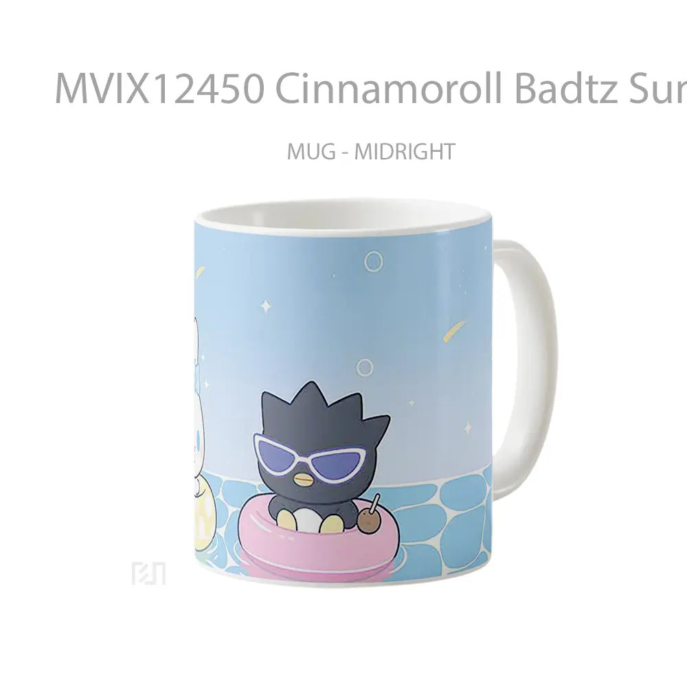 Mug Cinnamoroll Badtz Summer Pool Sanrio Hadiah Lucu dan Menarik - All-side / Desain