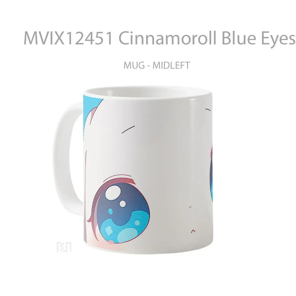 Mug Cinnamoroll Blue Eyes Close Up Hadiah Lucu dan Menarik - All-side / Desain