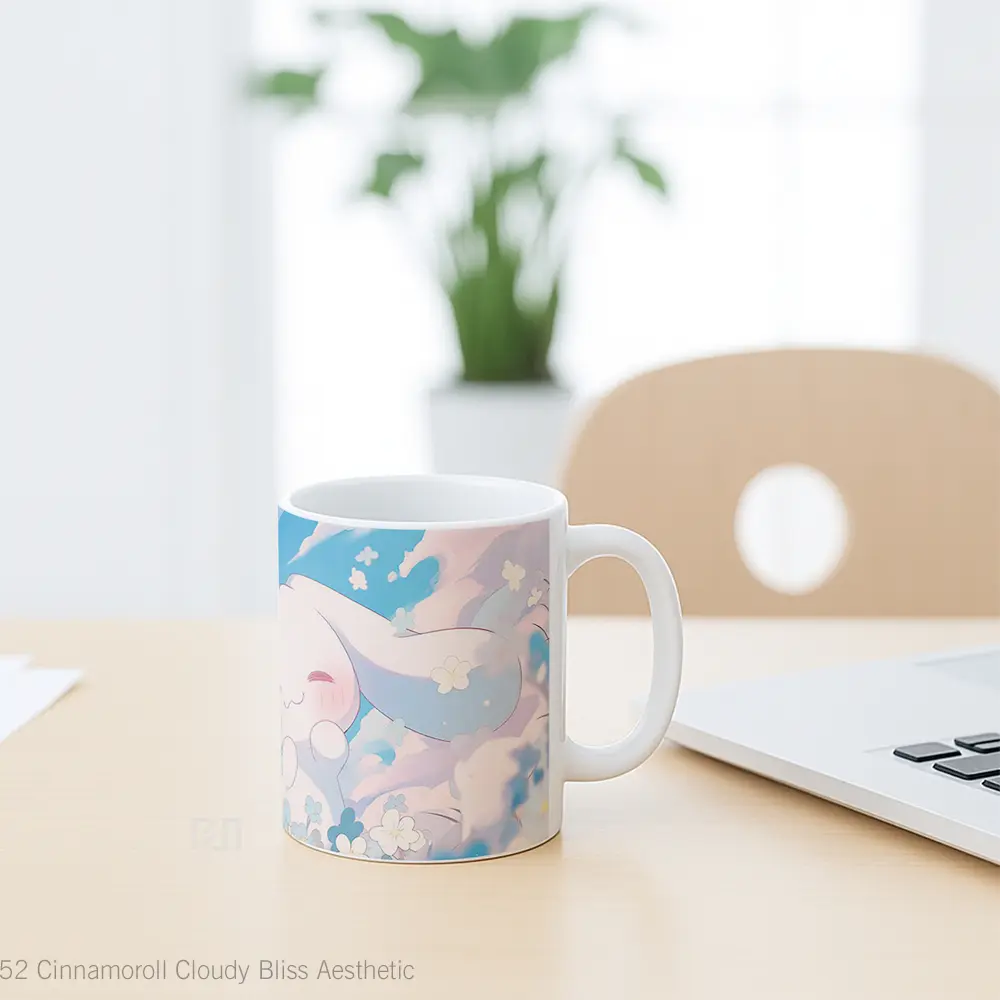 Mug Cinnamoroll Cloudy Bliss Aesthetic Mug Aesthetic Koleksi Spesial - All-side / Desain