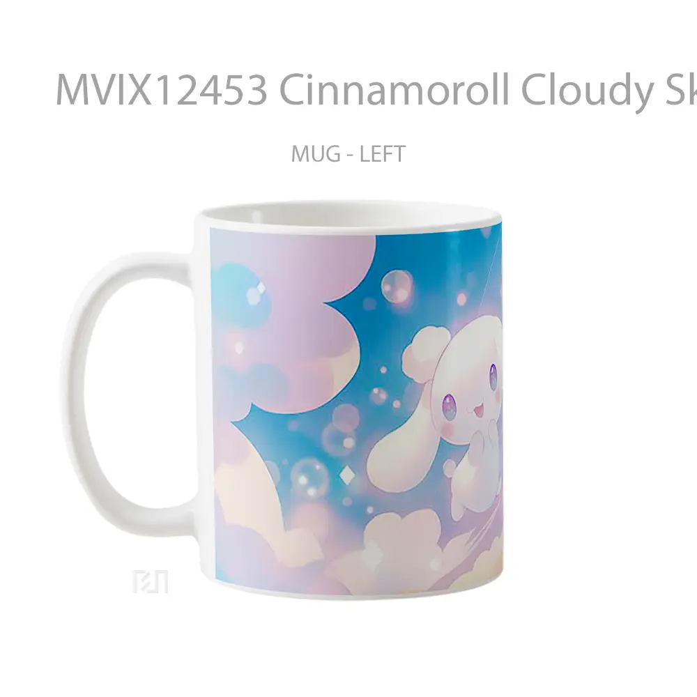 Mug Cinnamoroll Cloudy Sky Pastel Vibes Gelas Keramik Desain Unik - All-side / Desain