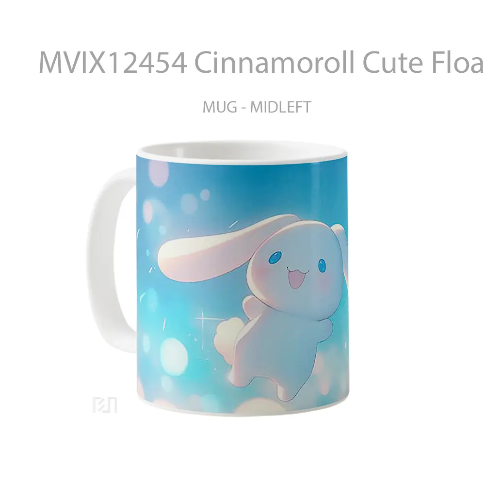 Mug Cinnamoroll Cute Floating Clouds Light Background Koleksi Mug Limited Edition - All-side / Desain