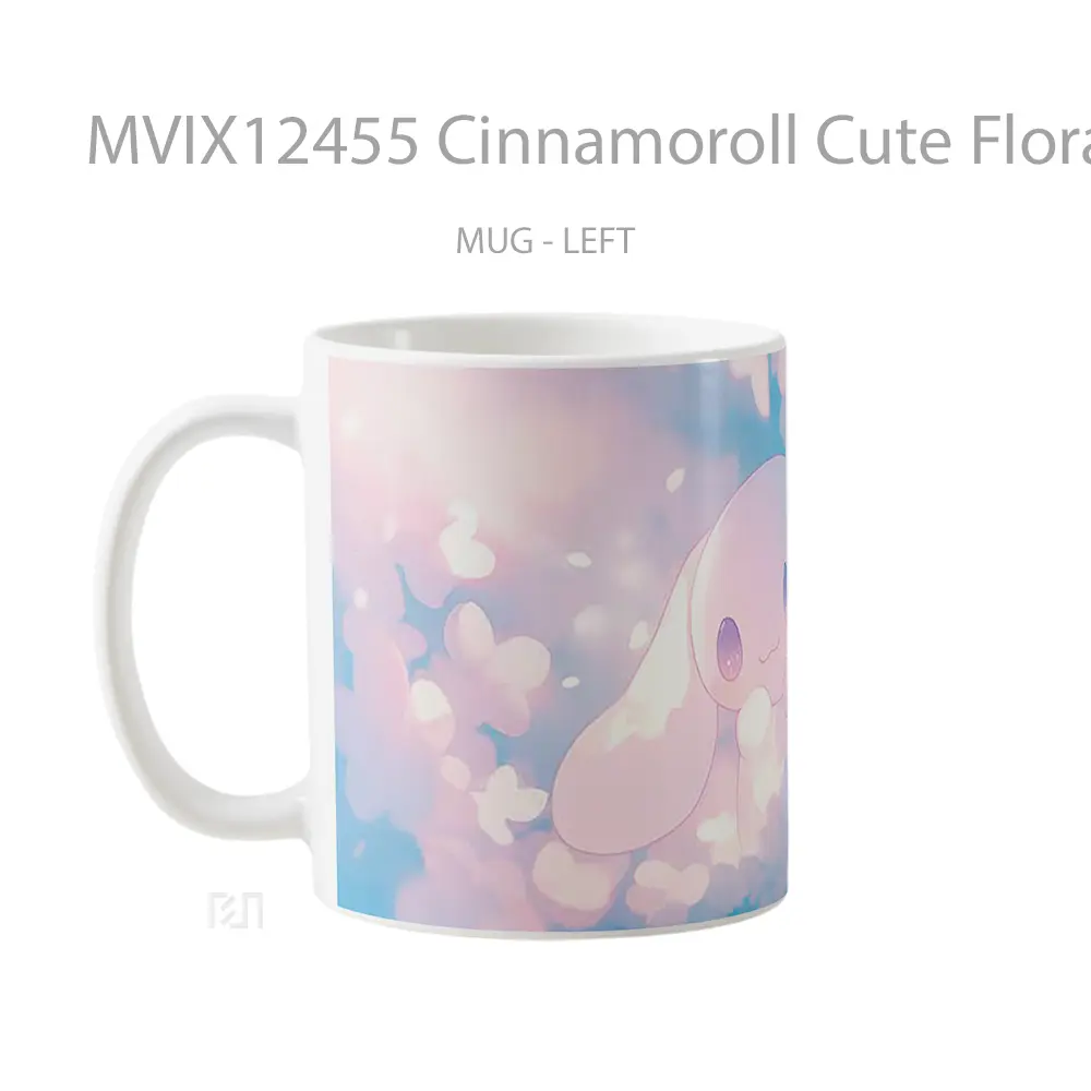 Mug Cinnamoroll Cute Floral Butterfly Pastel Mug Aesthetic Koleksi Spesial - All-side / Desain