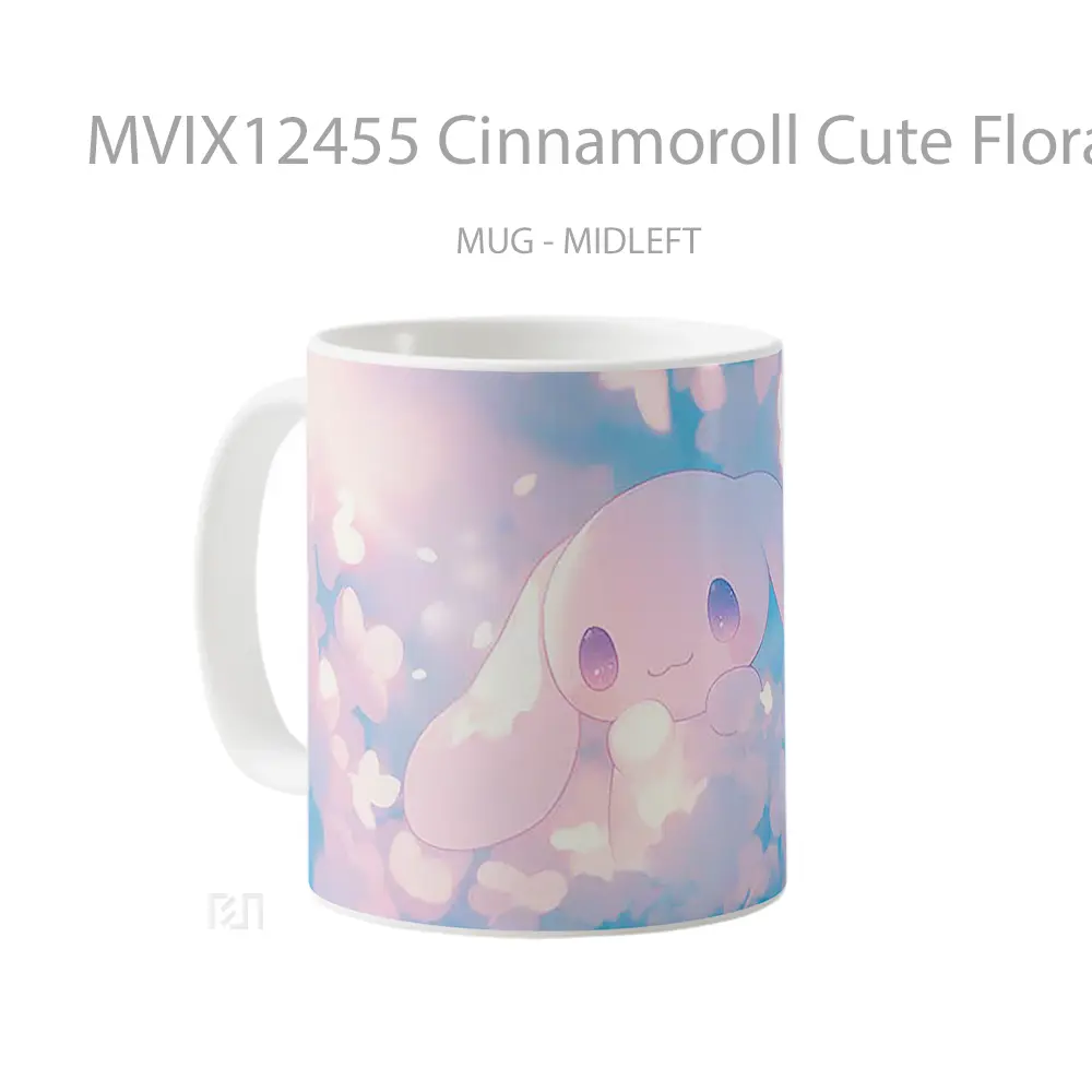Mug Cinnamoroll Cute Floral Butterfly Pastel Mug Aesthetic Koleksi Spesial - All-side / Desain