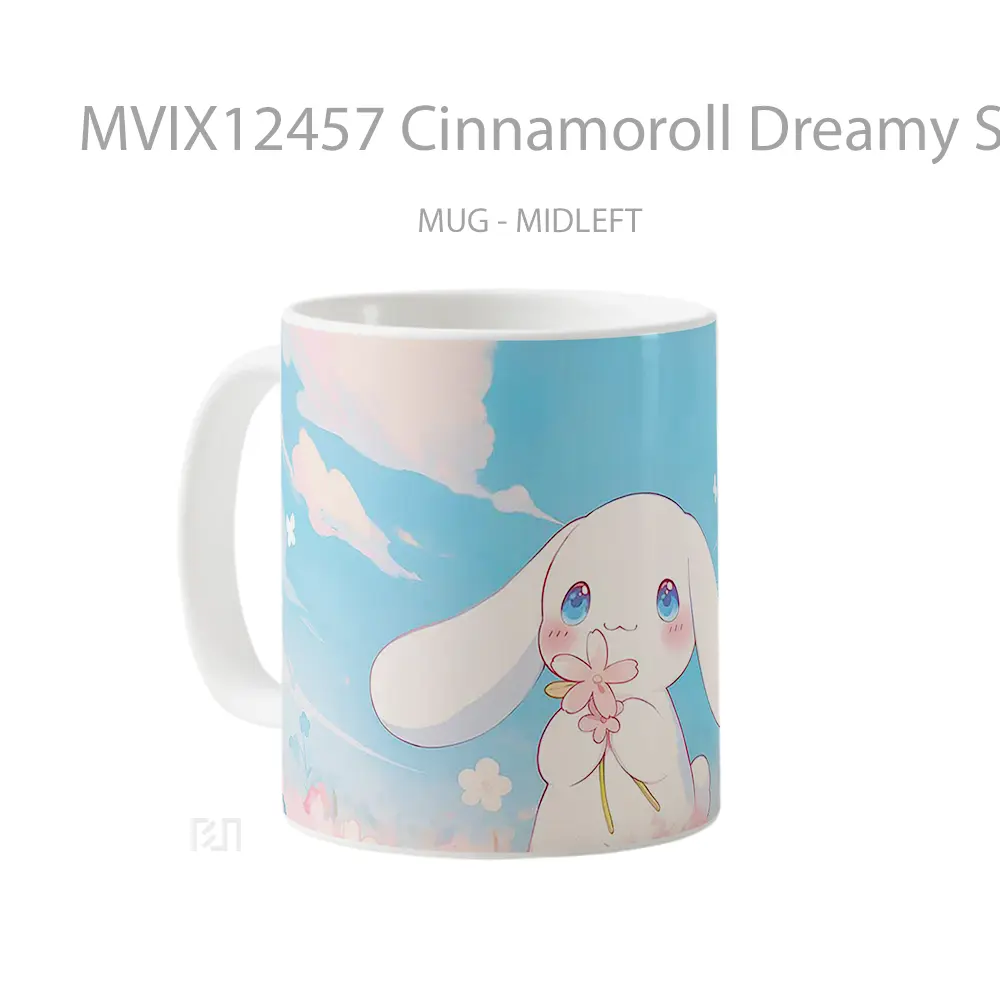 Mug Cinnamoroll Dreamy Sky Pastel Anime Koleksi Mug Karakter Jepang - All-side / Desain