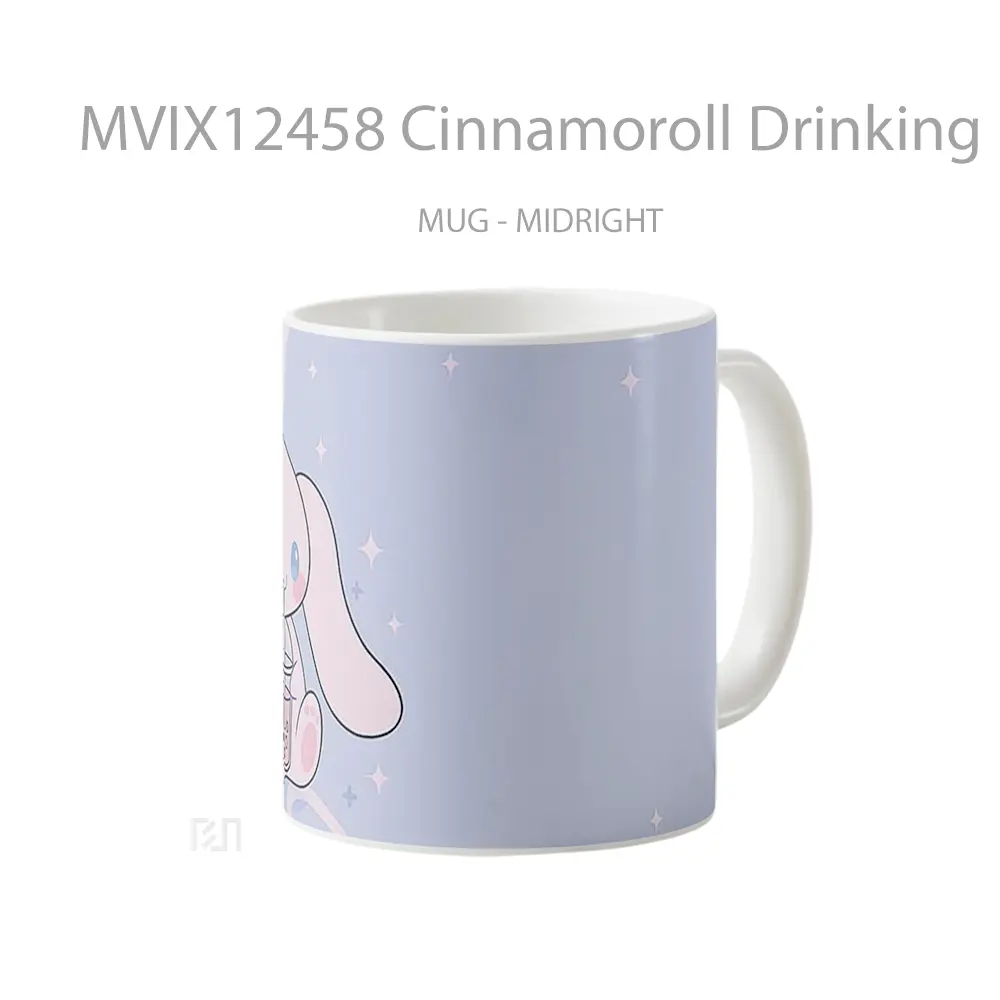 Mug Cinnamoroll Drinking Boba Kawaii Hadiah Lucu dan Menarik - All-side / Desain