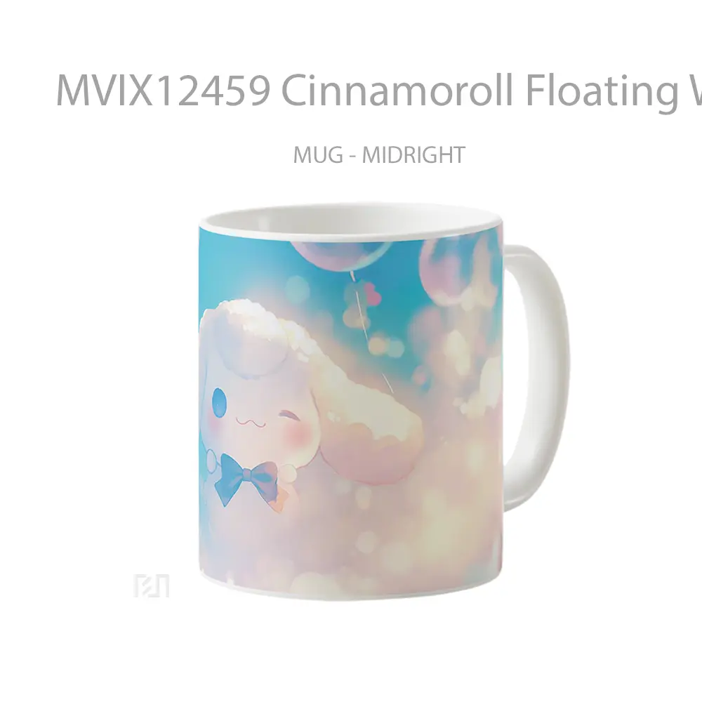 Mug Cinnamoroll Floating With Balloons Gelas Keramik Desain Unik - All-side / Desain