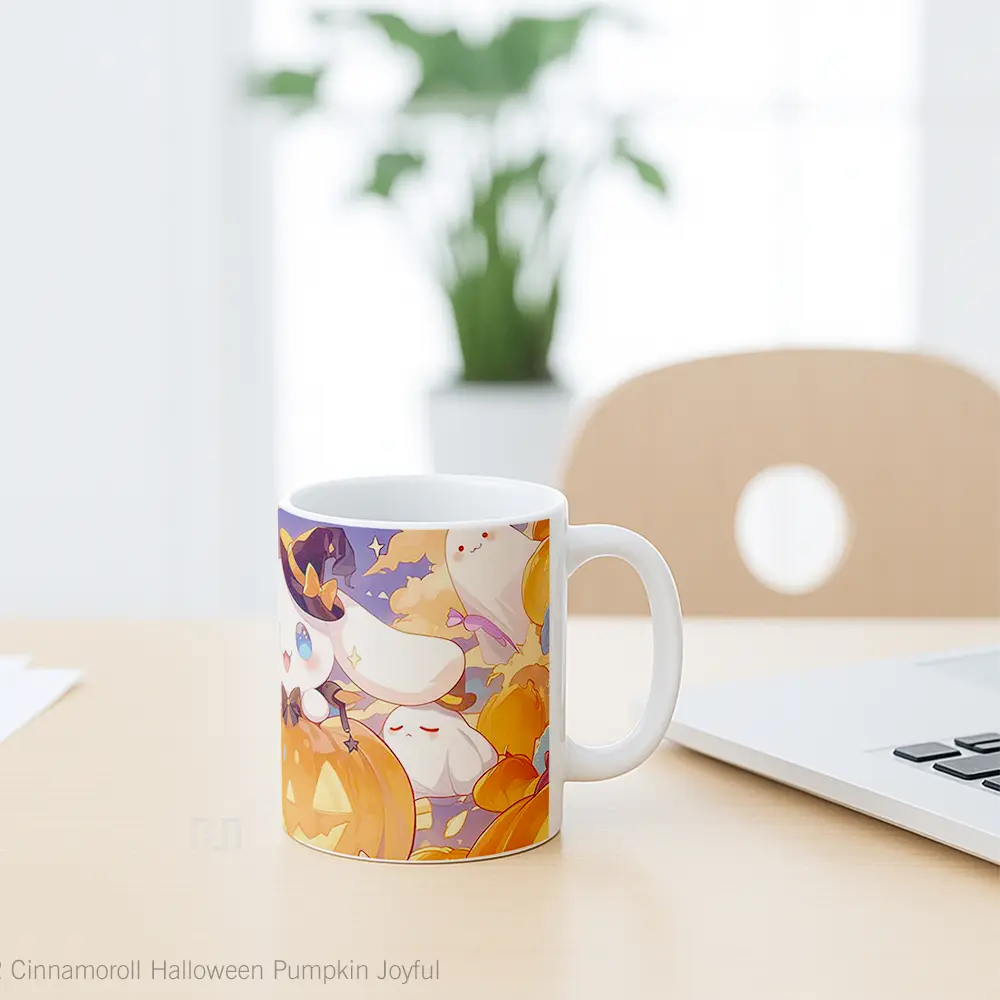 Mug Cinnamoroll Halloween Pumpkin Joyful Hadiah Lucu dan Menarik - All-side / Desain