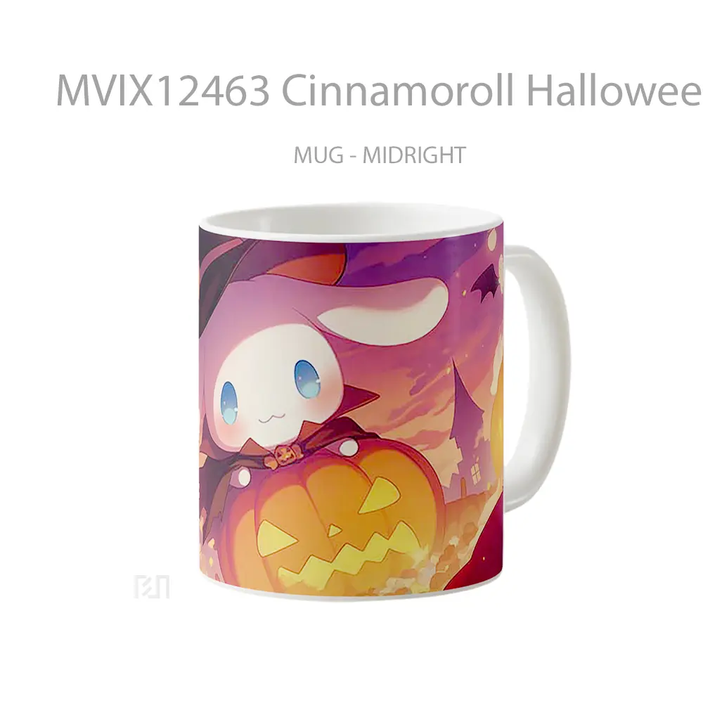 Mug Cinnamoroll Halloween Pumpkin Party Gelas Keramik Desain Unik - All-side / Desain