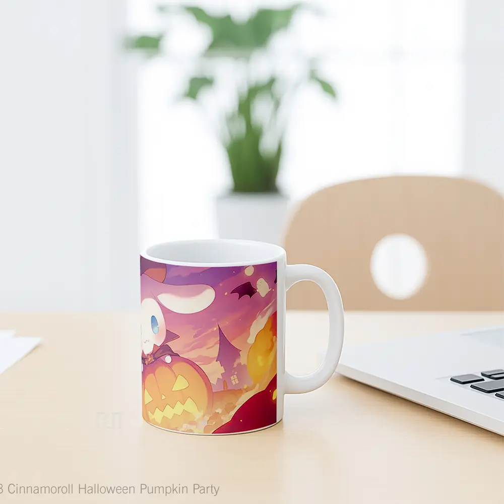 Mug Cinnamoroll Halloween Pumpkin Party Gelas Keramik Desain Unik - All-side / Desain