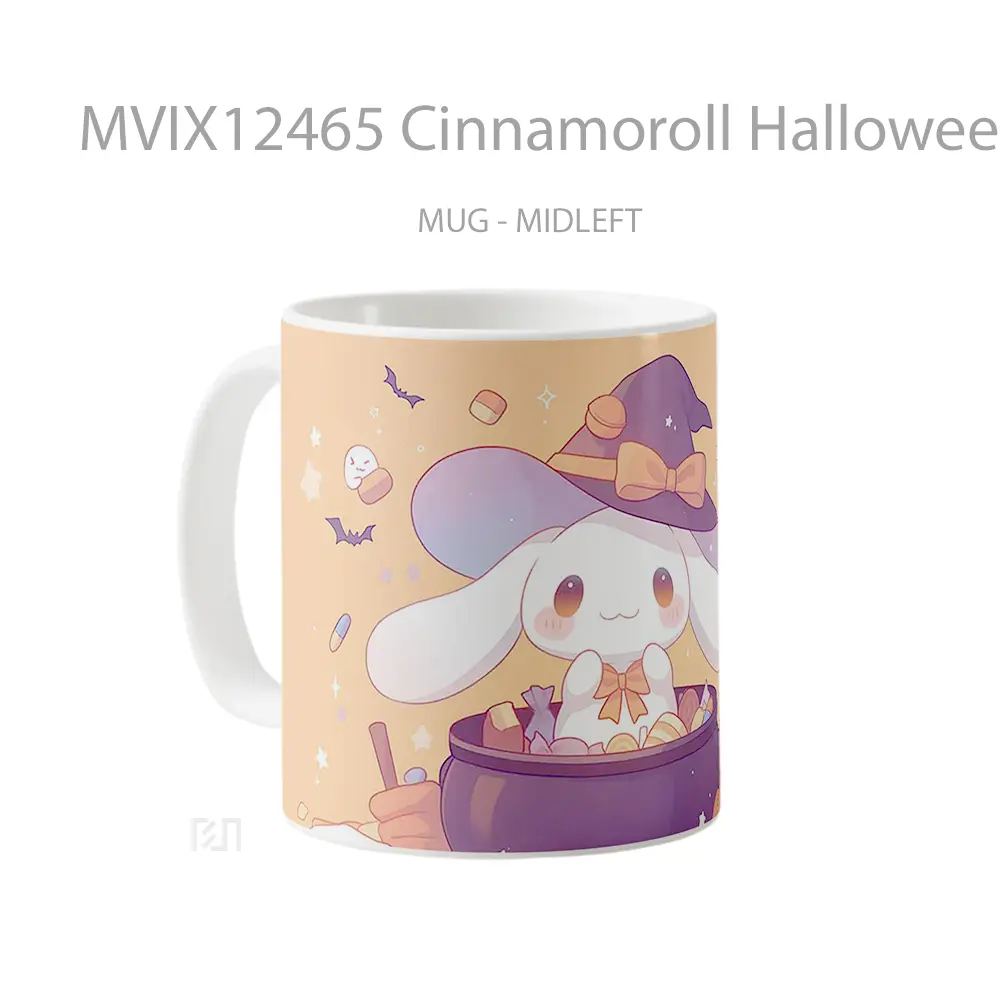 Mug Cinnamoroll Halloween Witchy Cute Gelas Keramik Desain Unik - All-side / Desain