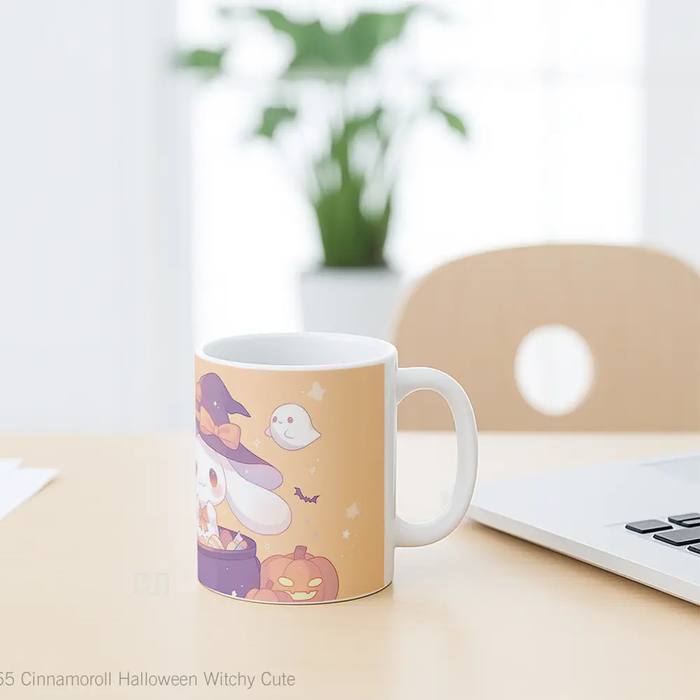 Mug Cinnamoroll Halloween Witchy Cute Gelas Keramik Desain Unik - All-side / Desain