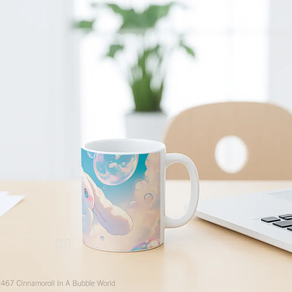 Mug Cinnamoroll In A Bubble World Mug Aesthetic Koleksi Spesial - All-side / Desain
