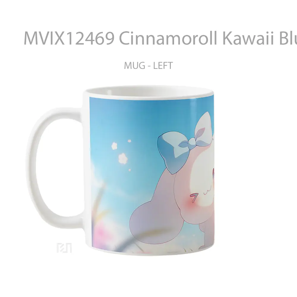 Mug Cinnamoroll Kawaii Blue Bow Spring Hadiah Lucu dan Menarik - All-side / Desain