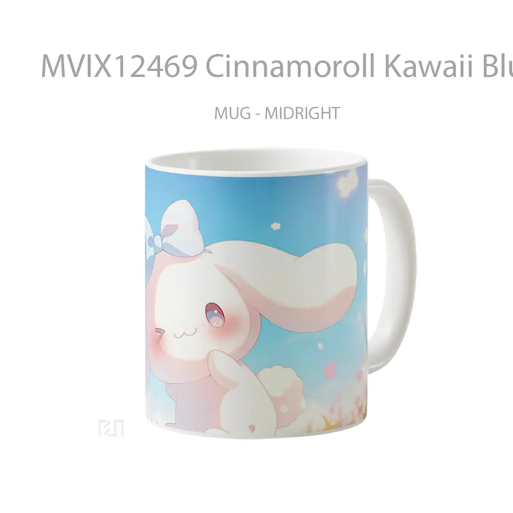 Mug Cinnamoroll Kawaii Blue Bow Spring Hadiah Lucu dan Menarik - All-side / Desain